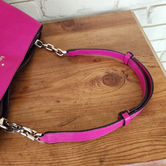 Kate Spade Aubrey Chain Magenta Leather Shoulder Bag - Picture 7 of 14